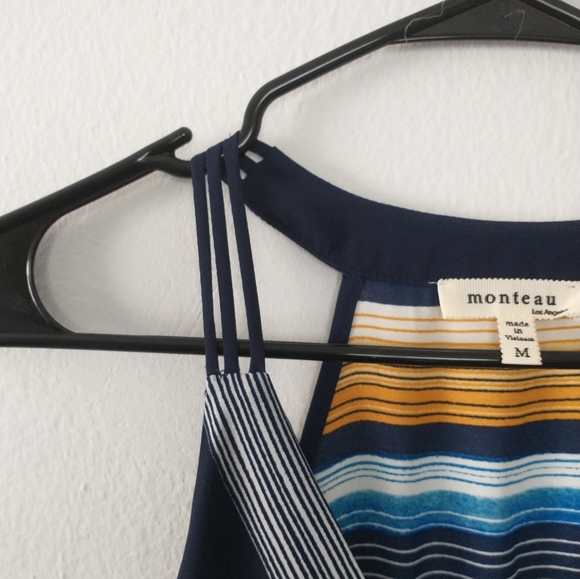 57" Stripped Maxi Dress with Side Slit - Picture 5 of 10